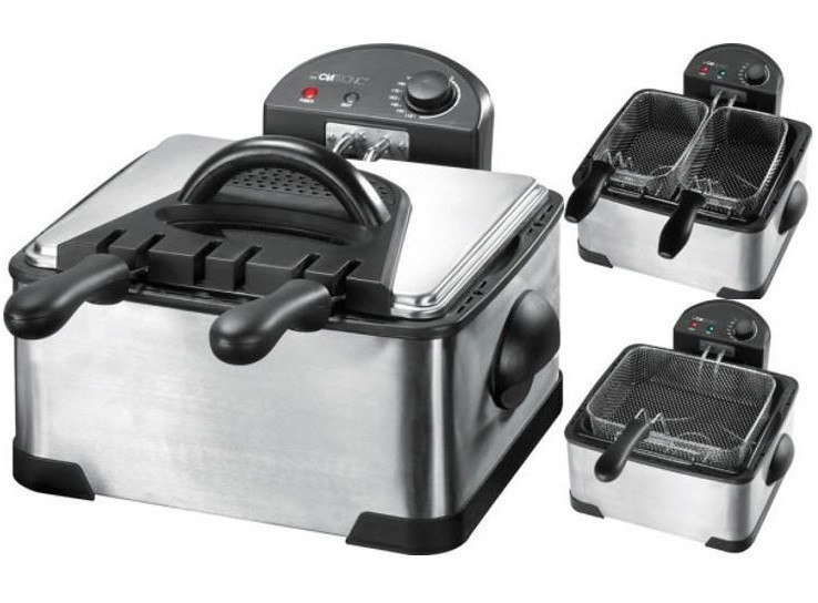 Фритюрница масляная 4 литра с 2 корзинами Clatronic FR (3195) Мощность 2000 Вт Нововолынск - изображение 2