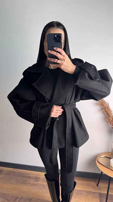 Жіночий стильний тренч-пальто з пальтової тканини без підкладки турецький кашемір Одеса - фото 1