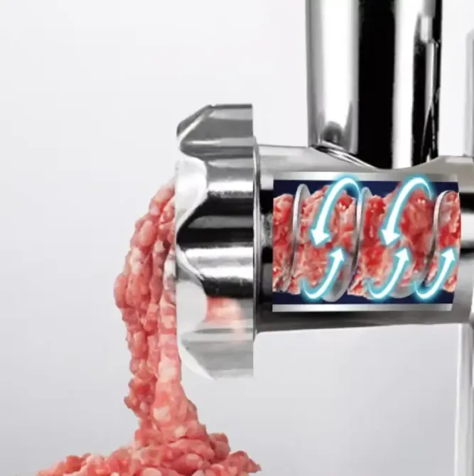 Мясорубка Domotec R3391 2000 Вт с реверсом, насадкой для колбас, 3 решетки, ножи из нержавеющей стали, черная Одесса - изображение 7