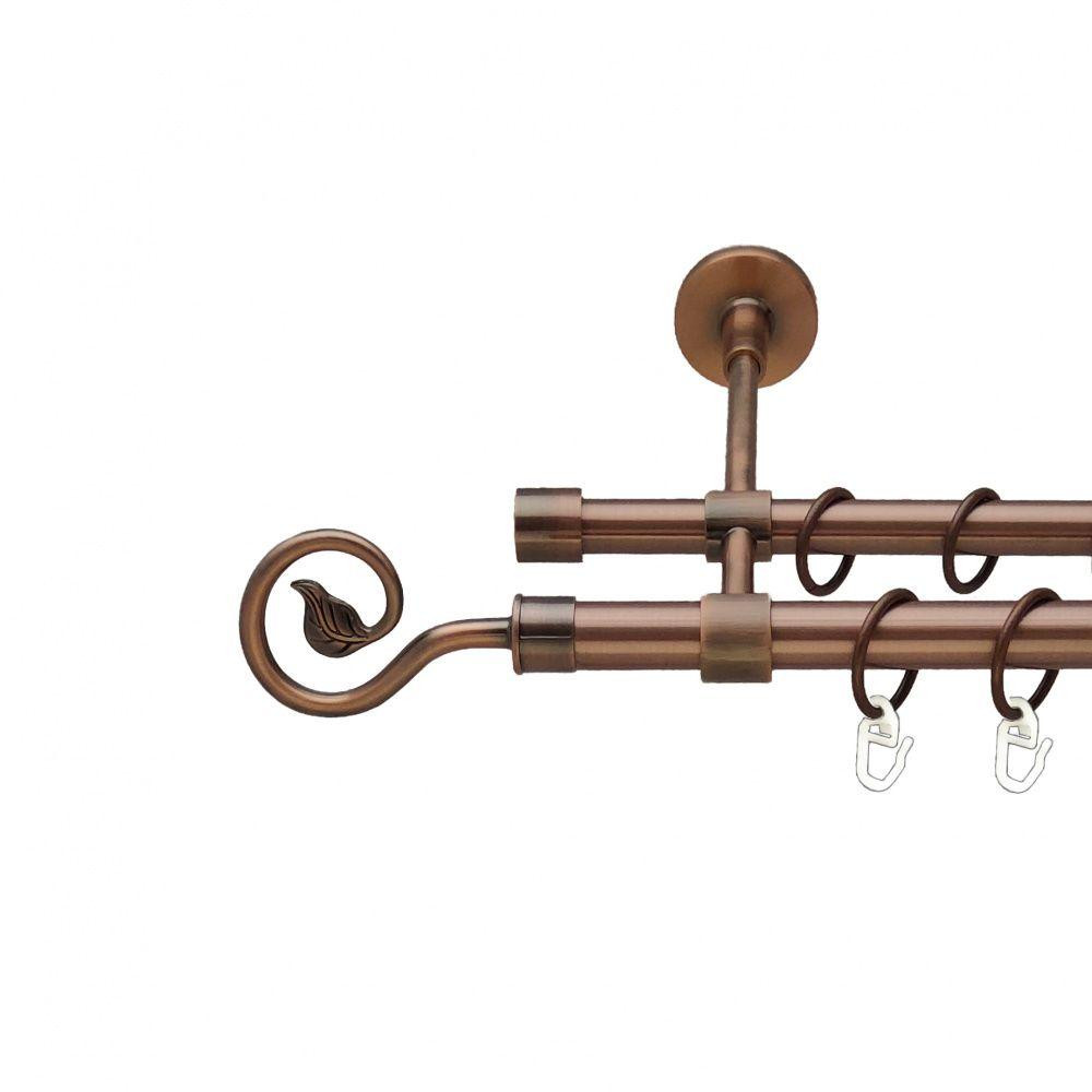 Карниз Orvit Лукка металевий дворядний закритий гладка труба кільце металеве Мідь 19\16 мм 300 см Львов - изображение 1