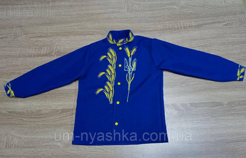 Хлопчача вишиванка "Колоски-тризуб" на кнопках 104-164 Кривий Ріг - фото 4