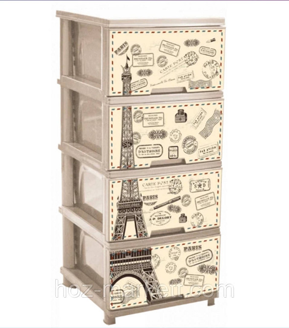 Комод пластиковий на 4 ящики беж "Париж" Алеана Харків - фото 3