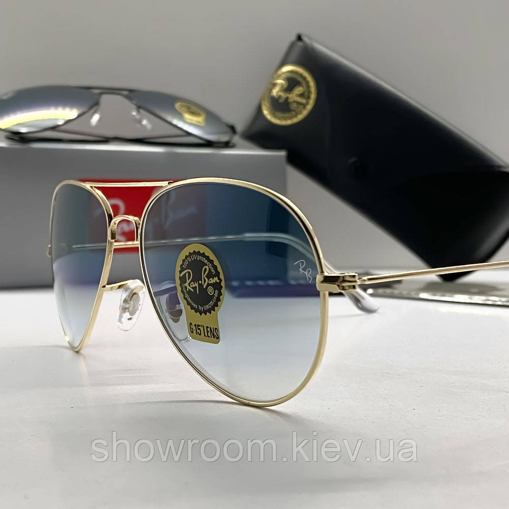 Мужские солнцезащитные очки RAY BAN 3025 aviator gold gradient (2901) Киев - изображение 2