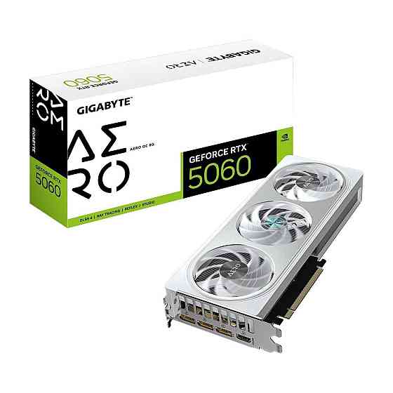 Відеокарта GF RTX 5060 8 GB GDDR7 Aero OC Gigabyte (GV-N5060AERO OC-8GD) ( Silver ) Харьков