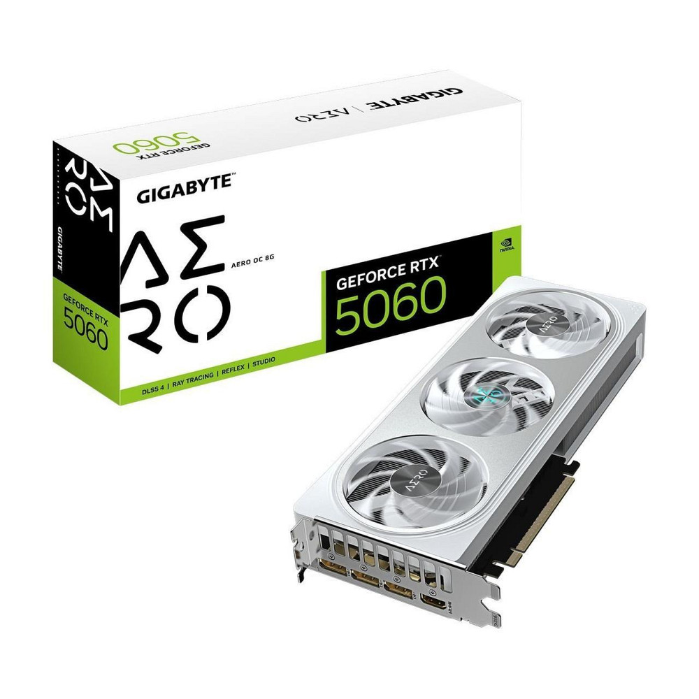 Відеокарта GF RTX 5060 8 GB GDDR7 Aero OC Gigabyte (GV-N5060AERO OC-8GD) ( Silver ) Харьков - изображение 1