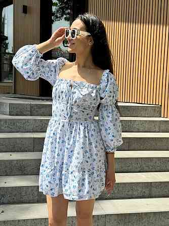 Жіноче софтове плаття на ґудзиках із довгим рукавом Білий Квітковий принт XS-S Харків