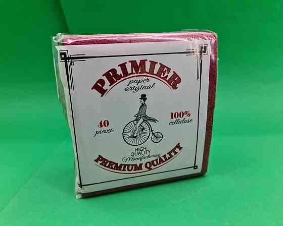 Човники паперові 40лист Прем'єр 2-вух шарні Бордо 30х30 (12 пачка) Харків