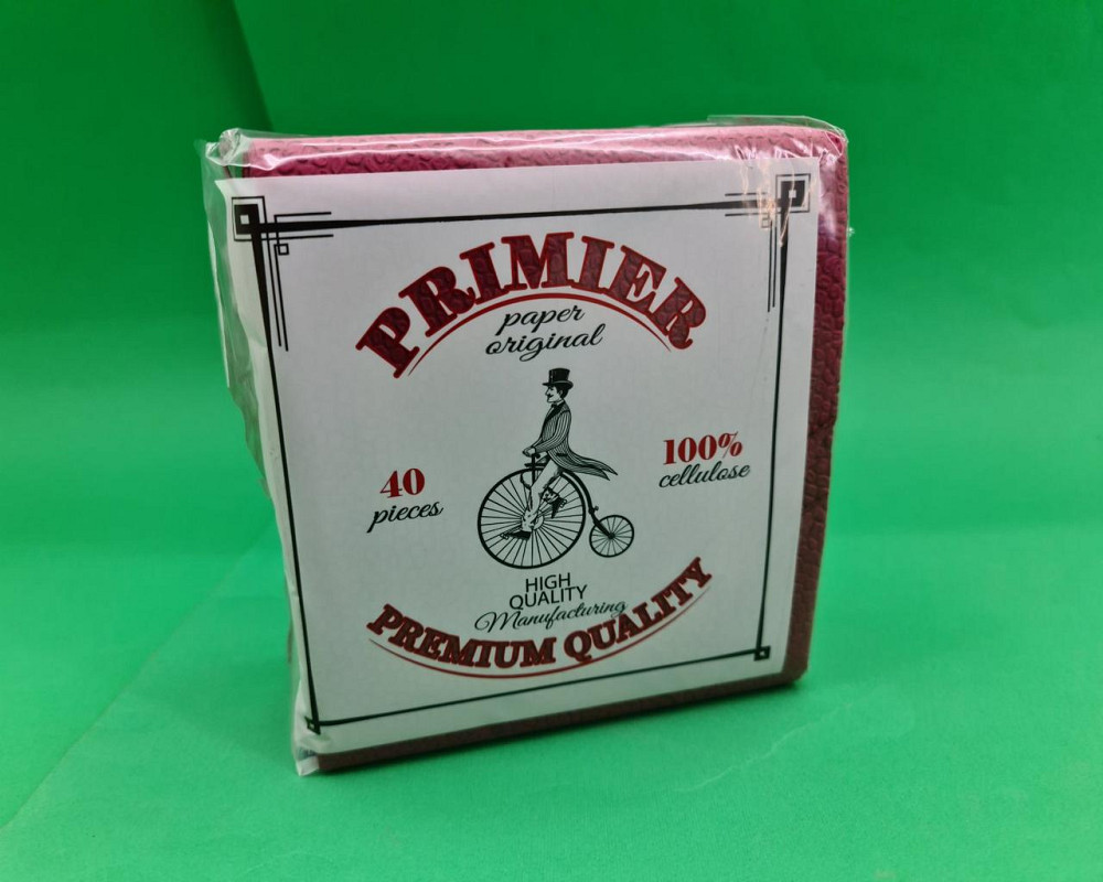 Човники паперові 40лист Прем'єр 2-вух шарні Бордо 30х30 (12 пачка) Харків - фото 1