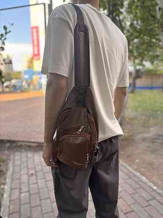 Сумка крос боді з емблемою зі шкірозамінника Руда (Vintage) Київ