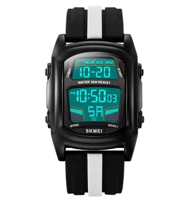 Часы наручные мужские Skmei 2203 (Черный с белым) Винница - изображение 4