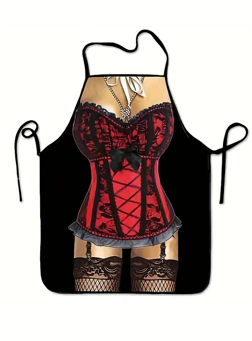 Фартух з приколом Дівчина 80 на 60 см різнобарвний Київ - фото 2