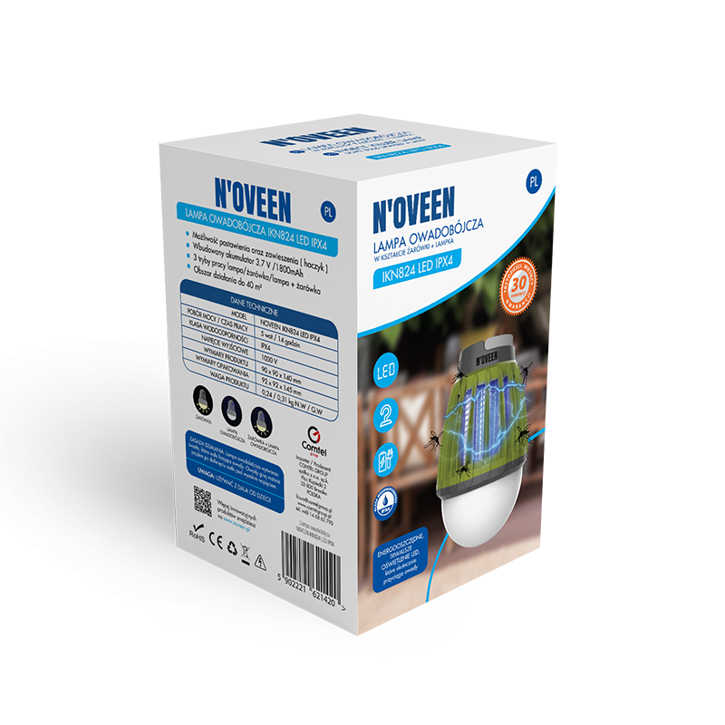 Светодиодная лампа от насекомых аккумуляторная Noveen IKN824 LED IPХ4 Днепр - изображение 6