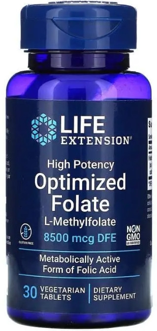Фолат Life Extensions Optimized Folate 8500 мкг 30 таб Київ - фото 1