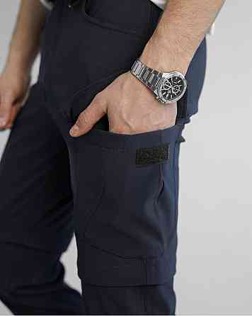 Сині штани-карго чоловічі. Штани трансформери сині Pobedov Transformer 2.0 Київ