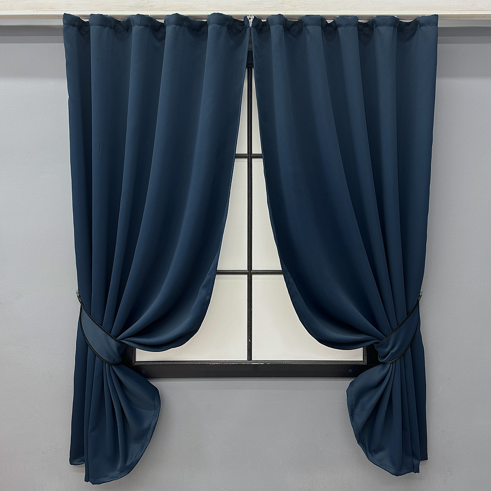 Комплект штор коротких VR-Textil Bagema Rvs № 1474ш 130х170 см 2 шт Синий (35-0351) Киев - изображение 1
