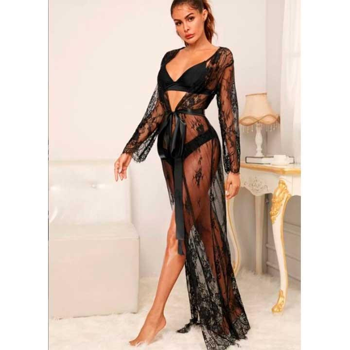 Эротические гипюровый халатик в пол - S/M – Эротическое бельё Винница - изображение 4