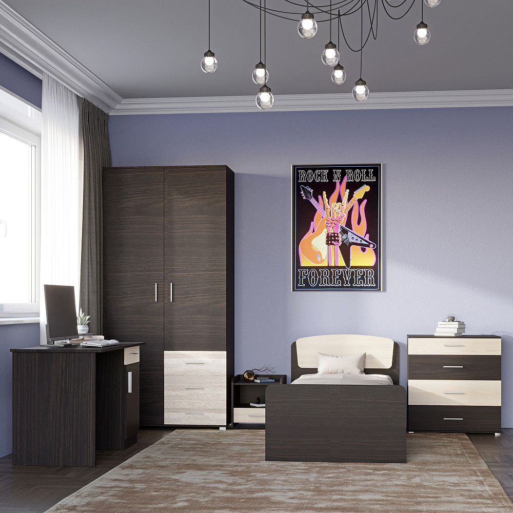 Спальня Детская Эверест Бриз Комплект 13 (модульная - 5 элементов) венге/дуб молочный (DTM-2574) Львов - изображение 1