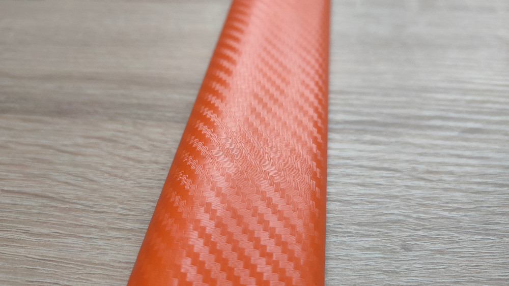Карбонова плівка авто наклейки помаранчева 125х29.5 Київ - фото 2