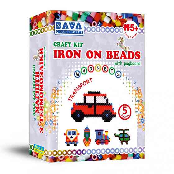 Набір для творчості "Магніти з термомозаїки без планшета "Транспорт" TM-019 Вінниця