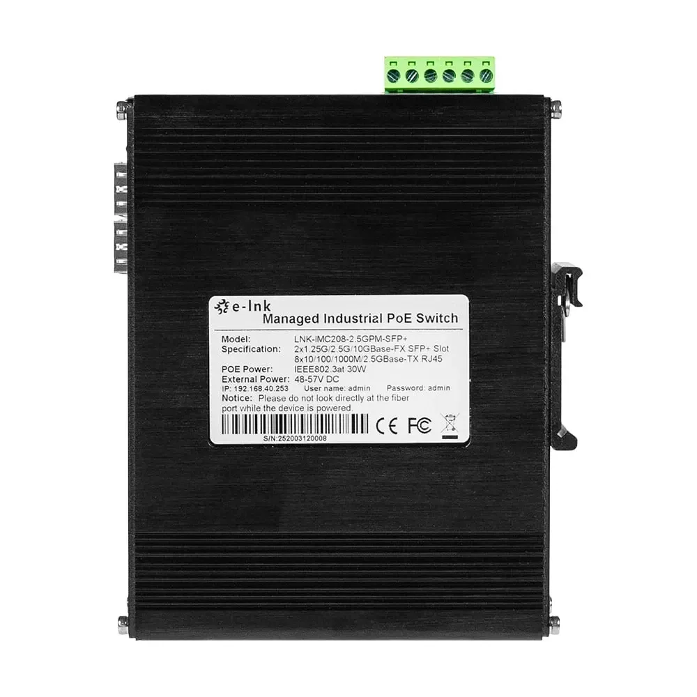 PoE-комутатор 10-портовий керований L2+ E-LINK LNK-IMC208-2.5GPM-SFP+ 2.5G з 8 портами PoE, 240W (73-00139) Київ - фото 4