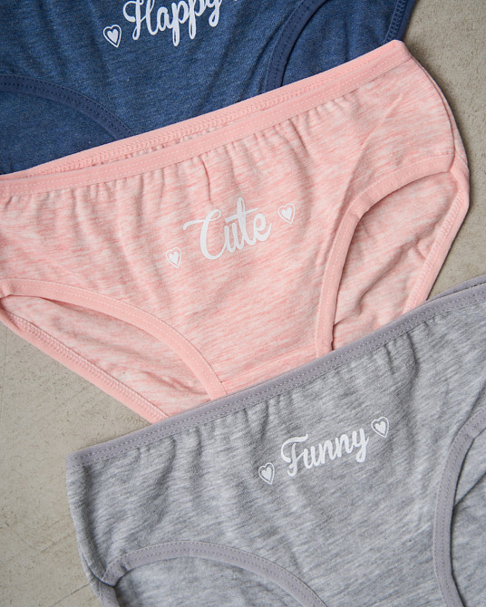 Дитячі трусики на дівчинку, однотонні — з написами (5 шт.) Nicoletta 140487 Київ - фото 3