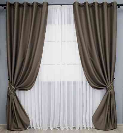 Комплект штор на люверсах VR-Textil Midnight № 1673ш 150х270 см 2 шт Какао (37-0221) Киев