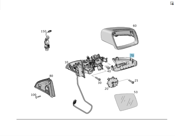 Mercedes-Benz  A2928103400 Нижня накладка правого бічного дзеркала з проекцією логотипу ML/GLE W166 GLE Coupe C292 GL/GLS X166 Одеса