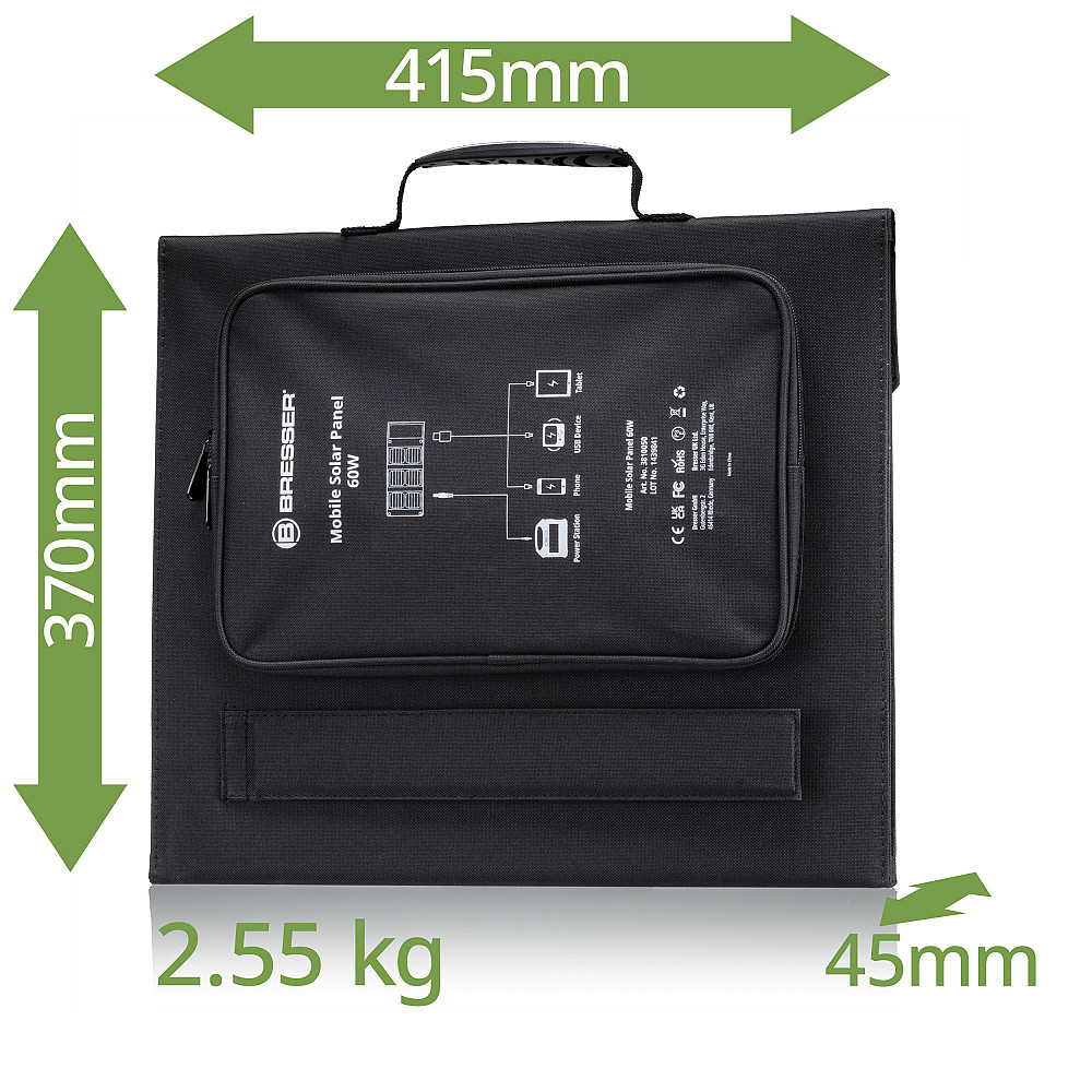 Портативний зарядний пристрій сонячна панель Bresser Mobile Solar Charger 60 Watt USB DC (3810050) Київ - фото 3