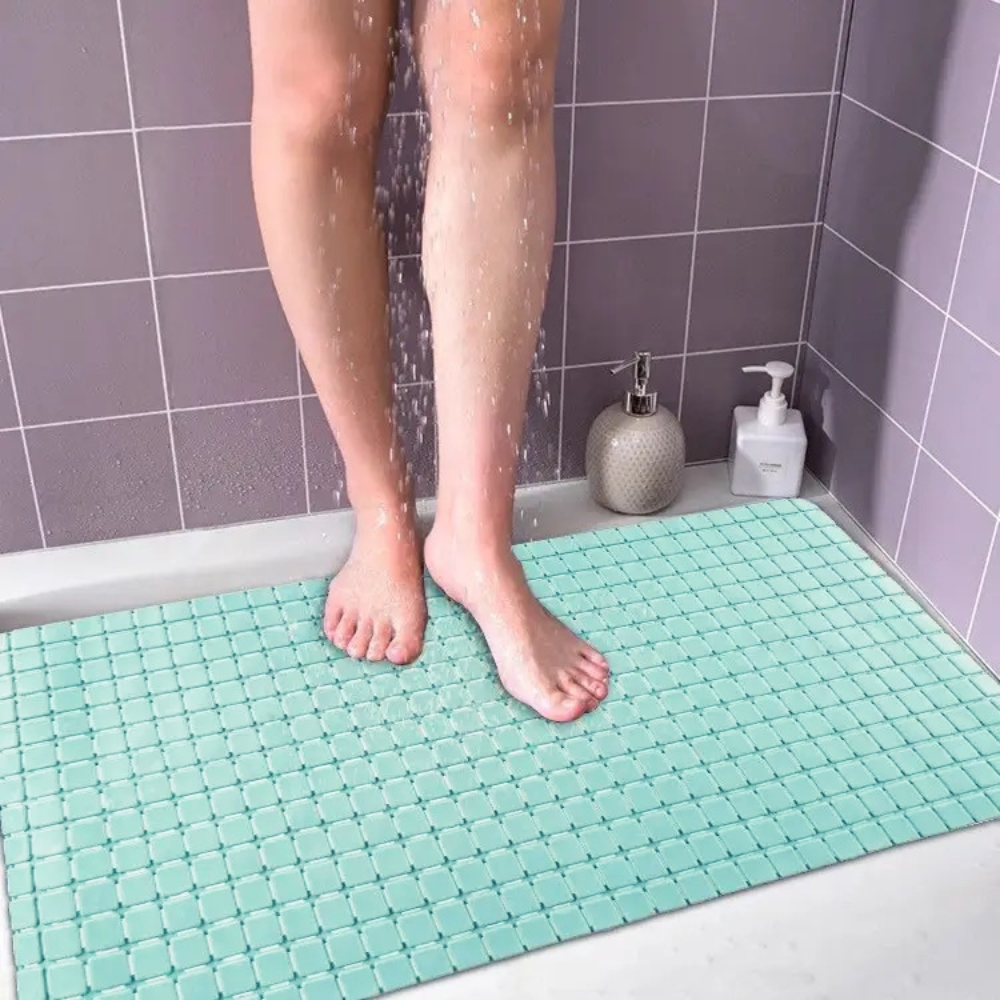 Силиконовый нескользящий коврик для ванны и душа Bathlux 78 х 35 см резиновый ПВХ, люкс качество Голубой Каменец-Подольский - изображение 5