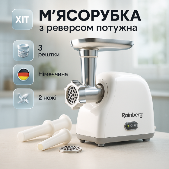 Електрична м'ясорубка з насадкою-кеббе, М'ясорубка з функцією овочерізки 'ясорубки для кафе NA-99 Львів