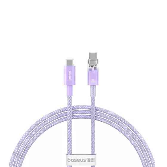 Кабель Baseus Explorer Series Fast Charging Cable with Smart Temperature Control USB-C to USB-C 100W 1m Nebula Purple Київ