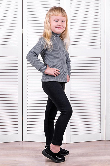 Водолазка дитяча чорна рубчик 128 топ Крохатушка одяг Київ - фото 1