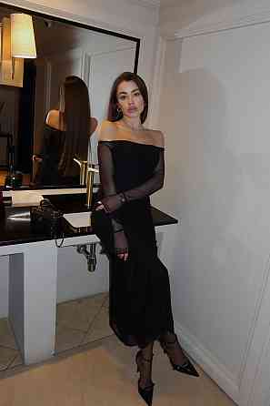 Жіноча приталена максі сукня віскоза + сітка Чорний, 44/46 Одеса