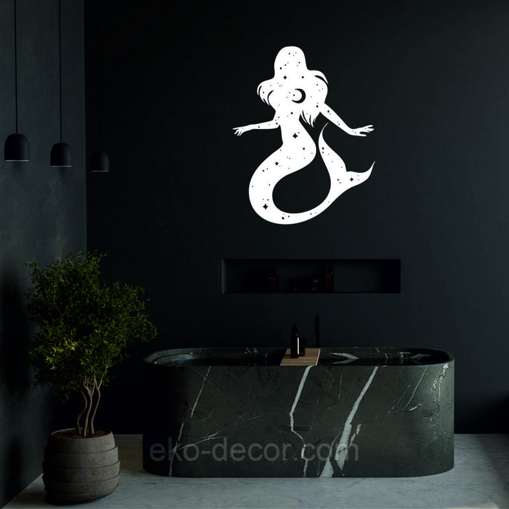 Декоративное настенное 3D Панно «Русалочка» Декор на стену с объемом 70*56 см, Белый Киев - изображение 2