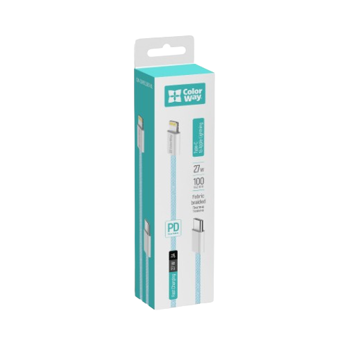 Кабель USB PD Type-C/Lightning ColorWay CW-CBPDCL061-BL 27W 1м синій Житомир