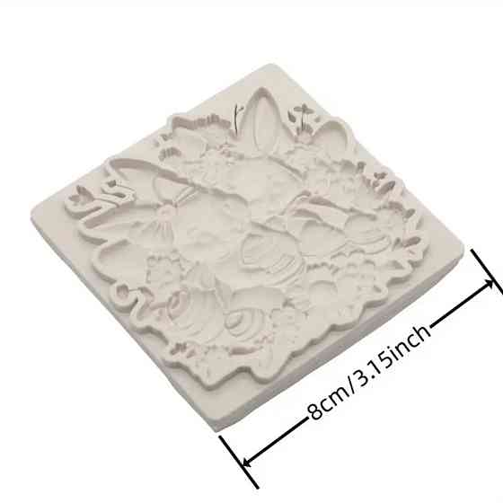 Молд пасхальный кролики 80 на 80 мм серый Киев