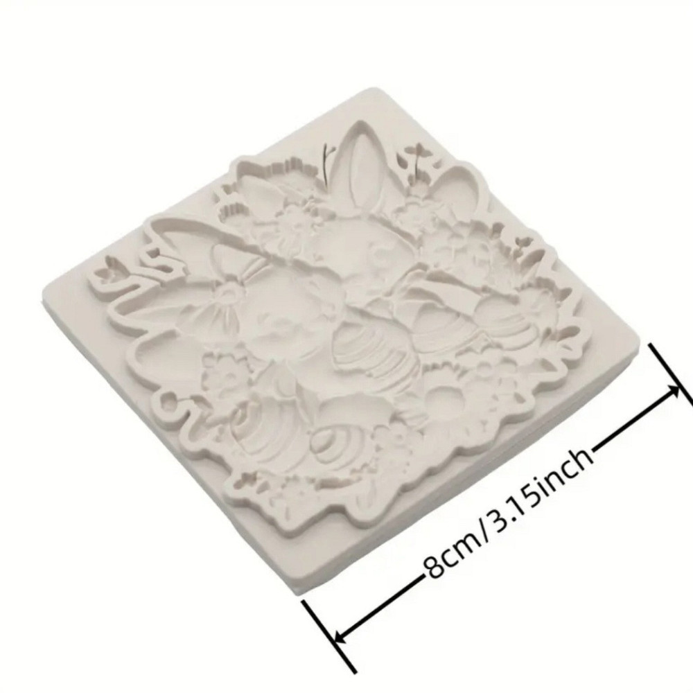 Молд пасхальный кролики 80 на 80 мм серый Киев - изображение 2