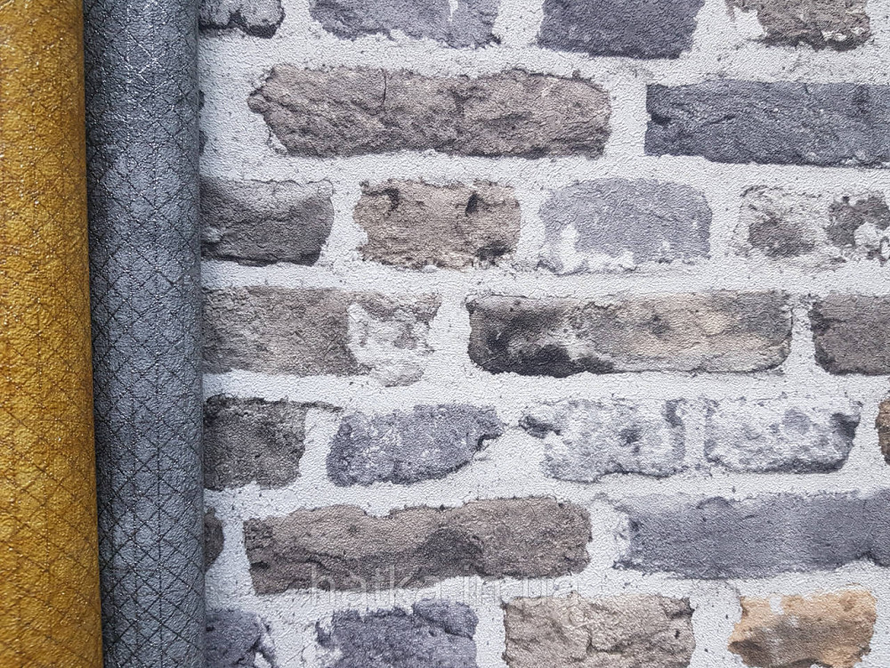 Обои виниловые на флизелине AS creation The Bos 0.53х10 под кирпич структурные черные серые коричневые Киев - изображение 2