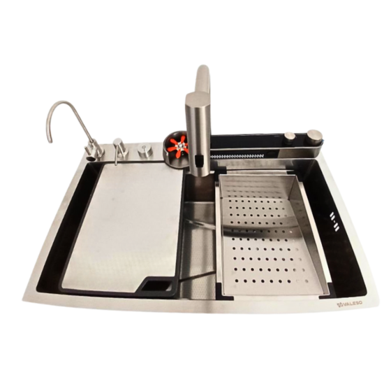 VALESO Мийка кухонна сатин Valeso Handmade "Водоспад" (ДЕКОР) 75х45DF Киев