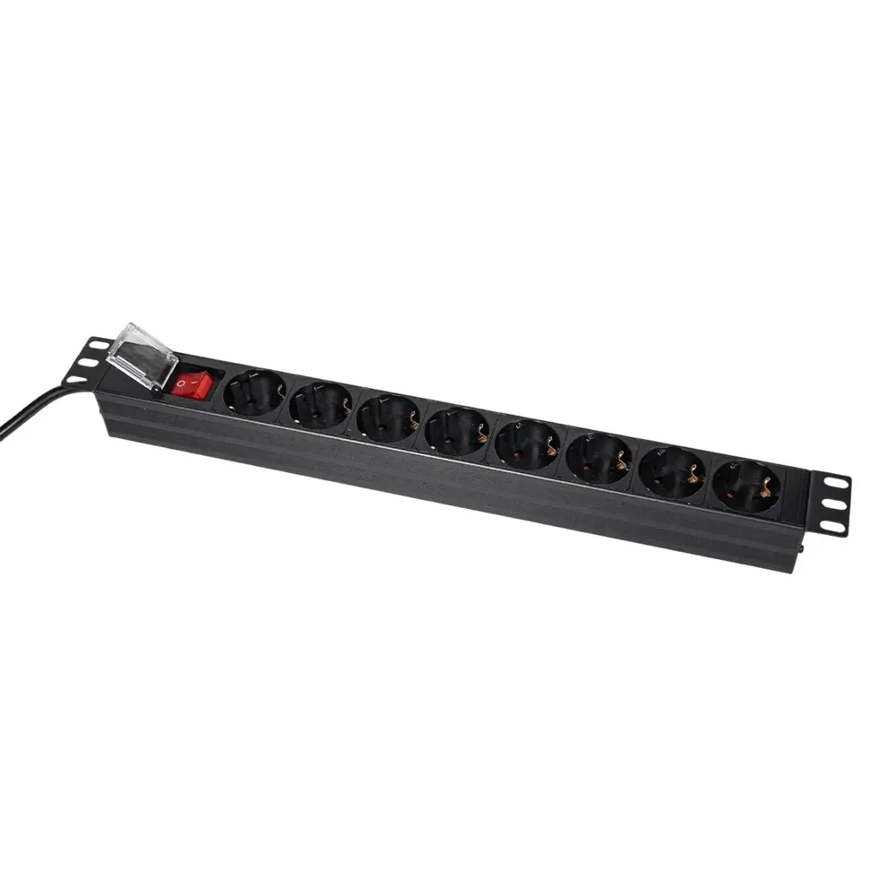 Блок розеток Trinix TRX-PDU/8M-16А Black для комутаційної шафи 19" на 8 розеток, з вимикачем (25-00110) Київ - фото 3