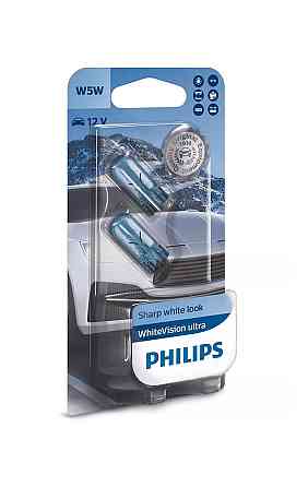 Указательные лампа накаливания Philips 12961WVUB2 W5W 12V W2.1X9.5d WhiteVision ultra +60% (3300K) 2шт./блистер Харків