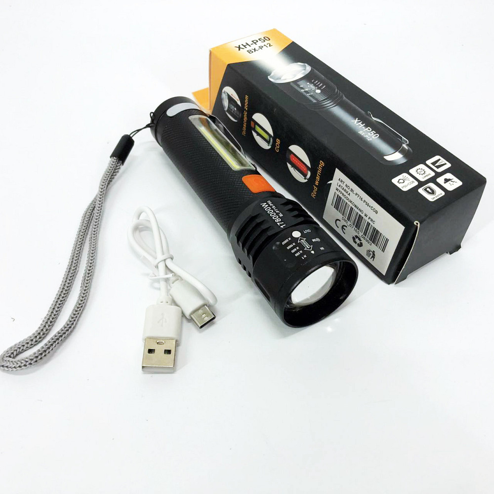 Тактичний ліхтар з діодом, Портативний ліхтар із функцією зарядки з регулюванням променя FW-27 Львів - фото 17