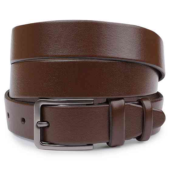 Стильний шкіряний чоловічий ремінь батал Vintage 20713 Коричневий Київ