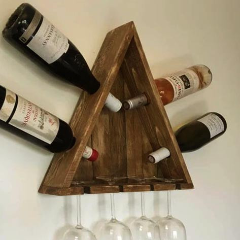 Настінна винна полиця "Токай" терракот Миколаїв - фото 1