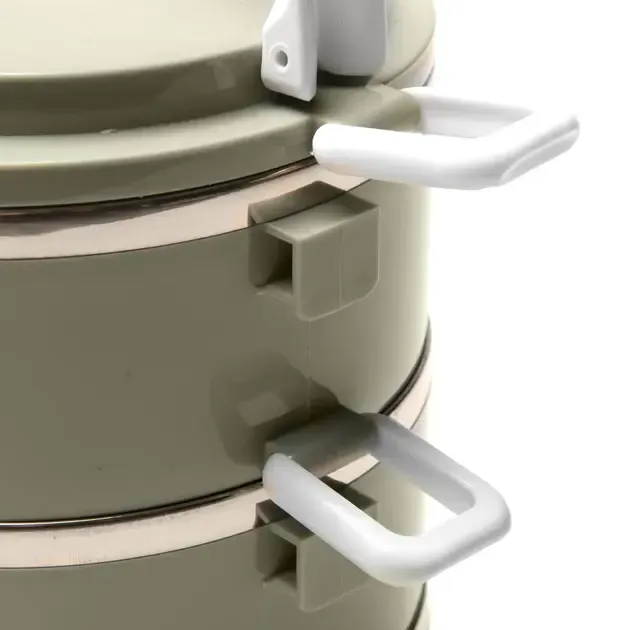 Ланч-бокс Supretto трехсекционный круглый из нержавеющей стали 1500 мл Коломия - фото 4