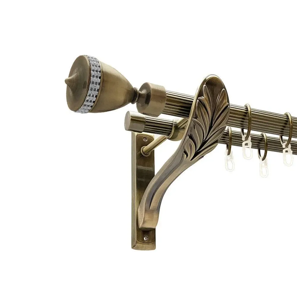 Карниз Orvit Етернія металевий дворядний ретро рифлена труба кільце металеве Антик 25\19 мм 160 см Львов - изображение 1