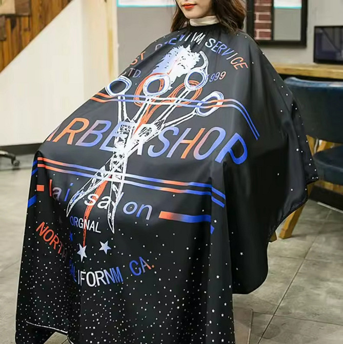 Парикмахерская накидка Barbepshop для стрижки и покраски 140 на 50 см чёрный Киев - изображение 1