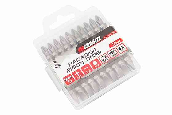 Біта двостороння PH2/SL6 65мм 1/4" S2 10шт 10-26-651 Київ