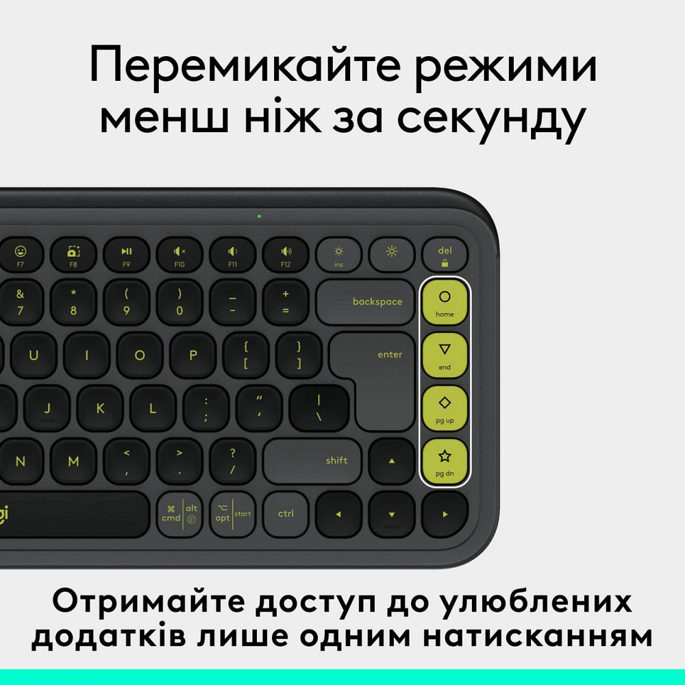 Клавіатура бездротова Logitech Pop Icon Keys Graphite (920-013157) Сірий Харьков - изображение 16