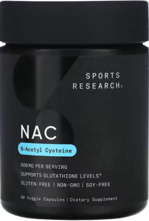 N-ацетил-L-цистеин Sports Research NAC - N-Acetyl-L-Cysteine 600mg 90 вег капс Киев